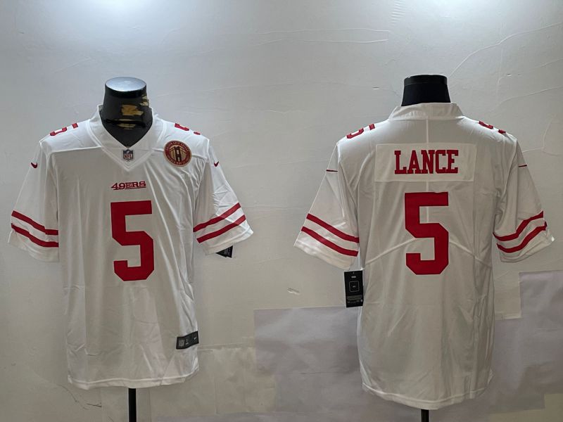 Men San Francisco 49ers #5 Lance White Second generation 2024 Nike Limited NFL Jersey style 10->san francisco 49ers->NFL Jersey